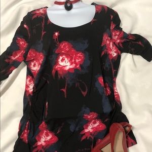Alfani floral ruched tunic